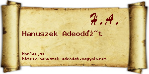 Hanuszek Adeodát névjegykártya